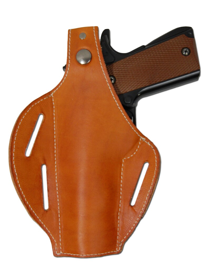 New Saddle Tan Leather Pancake Gun Holster for Full Size 9mm Etsy