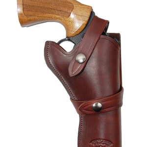 New Burgundy Leather Western Holster for 4&quot; Revolvers (#45-4BU)