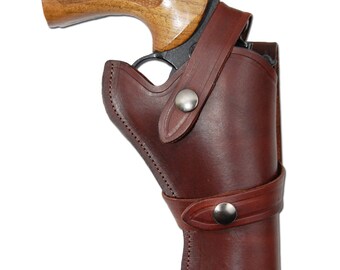 Nueva funda occidental de cuero borgoña para revólveres de 4" (#45-4BU)