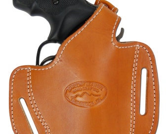 New Saddle Tan Leather Pancake Holster for .22 .38 .357 2" Revolvers (#54ST)