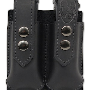 New Black Leather Double Magazine Pouch (#BLMAG2)