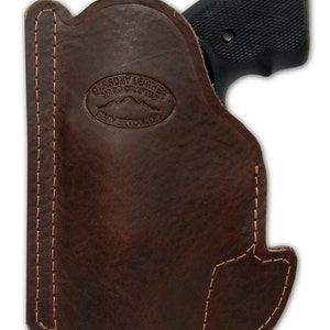 New Brown Leather Concealment Pocket Holster for 2&quot;, Snub-Nose .38 .357 Revolvers (#PO2BR)