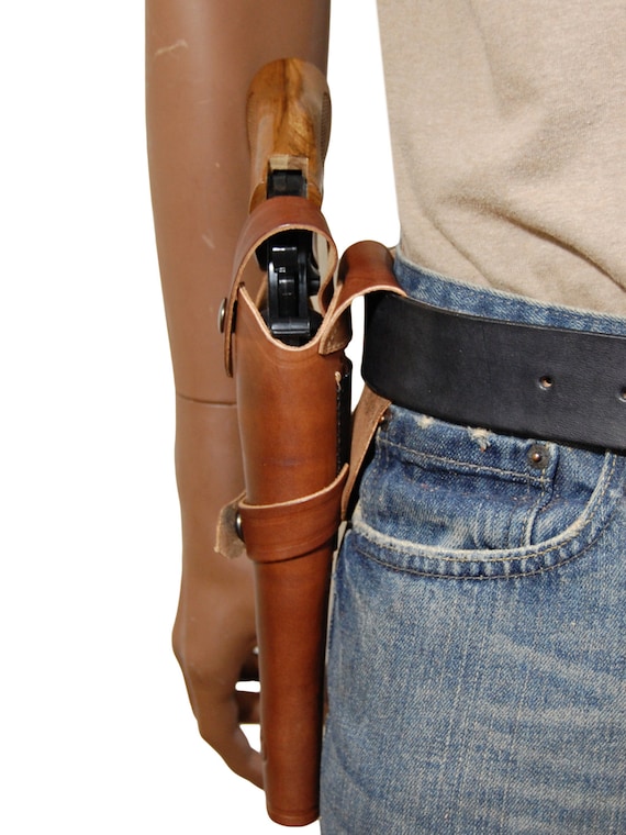 TOURBON Étui en cuir pour pistolet de chasse avec doublure rembourrée
