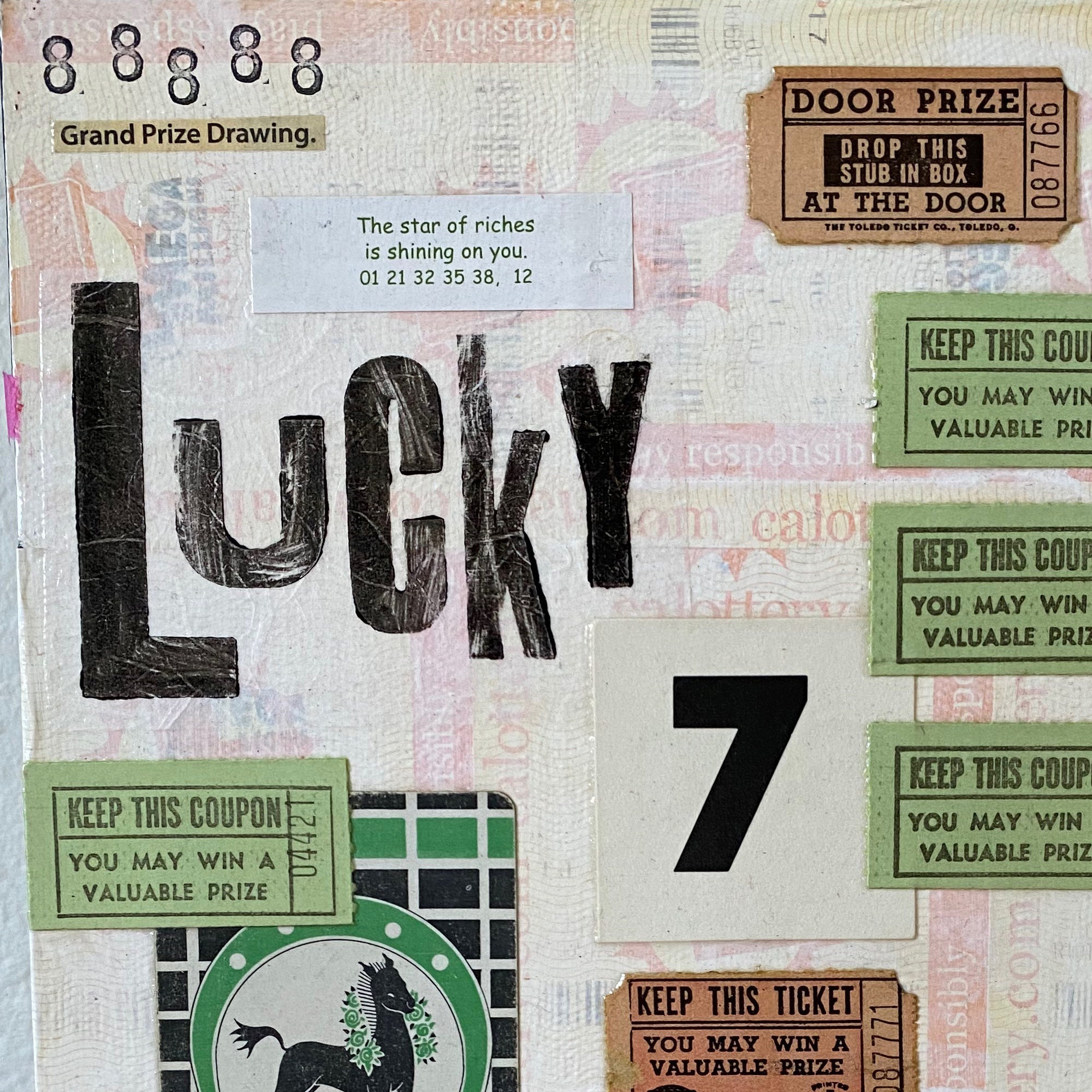 Lucky 7 Original Collage - Etsy