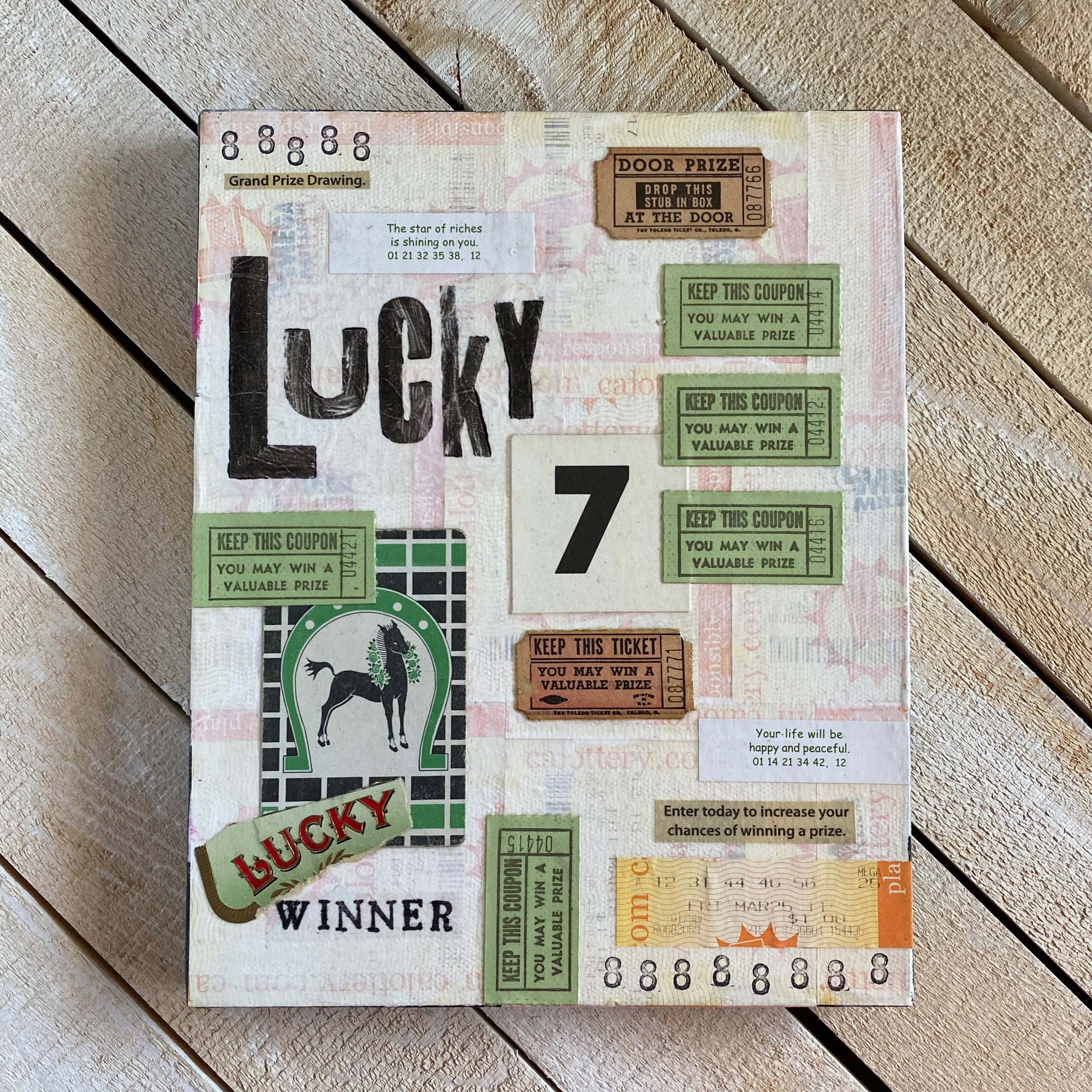 Lucky 7 Original Collage - Etsy