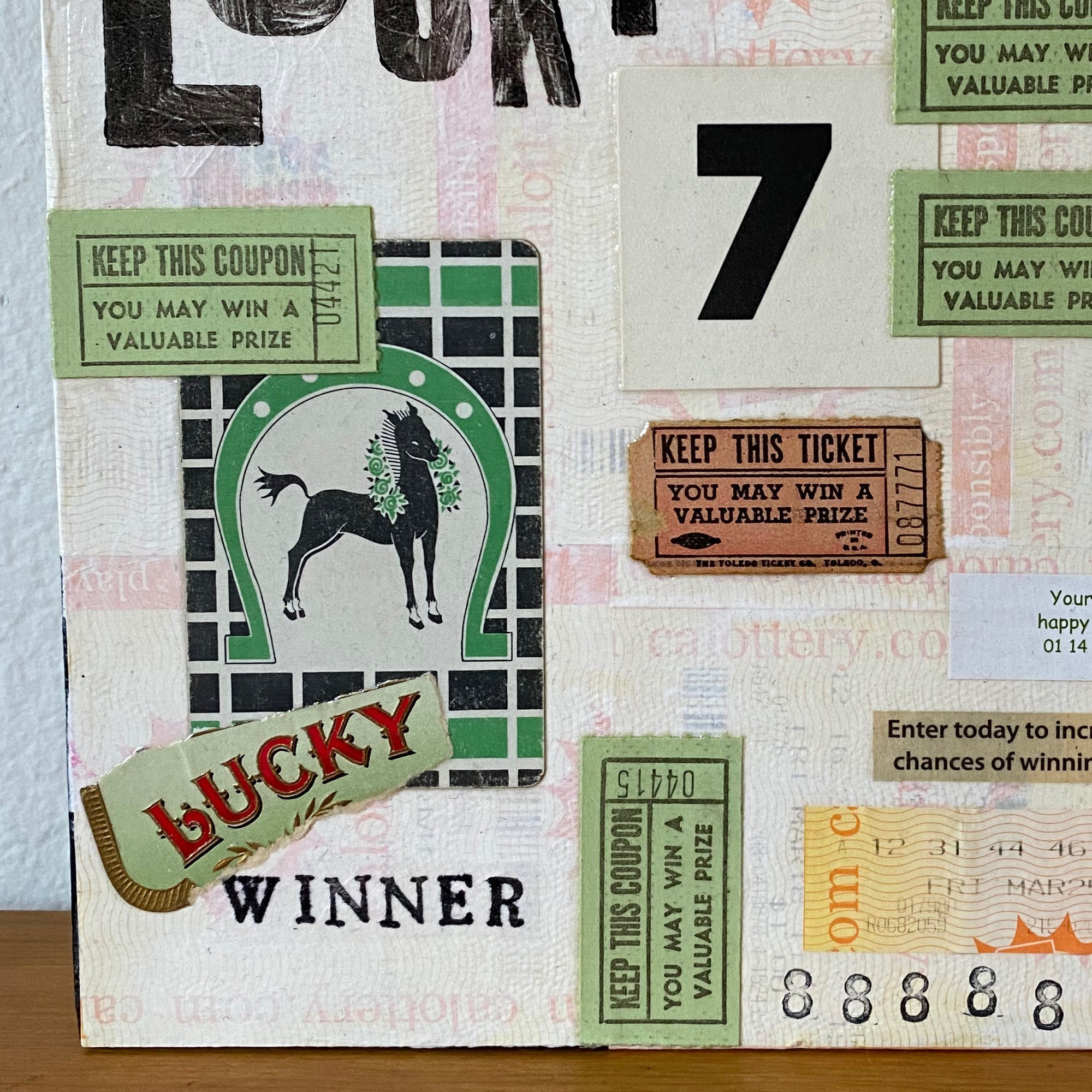 Lucky 7 Original Collage - Etsy