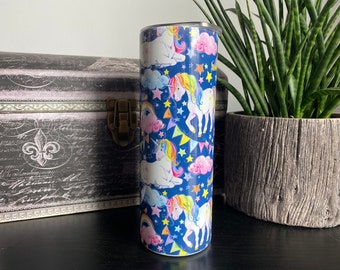 Beautiful unicorn hot cold tumbler