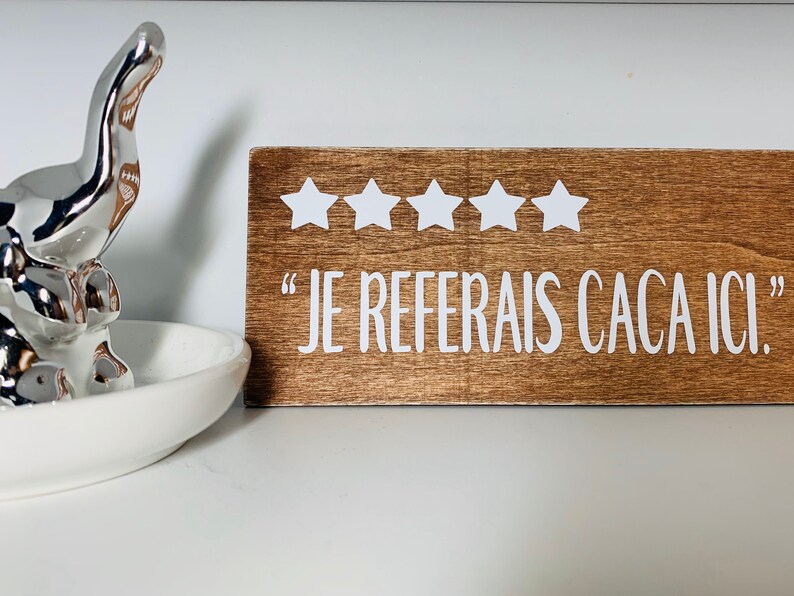 small wood sign, french text, bathroom decoration, bathroom humor, bathroom decor by Felicianation image 3