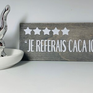 pequeño letrero de madera, texto francés, decoración del baño, humor del baño, decoración del baño por Felicianation imagen 4