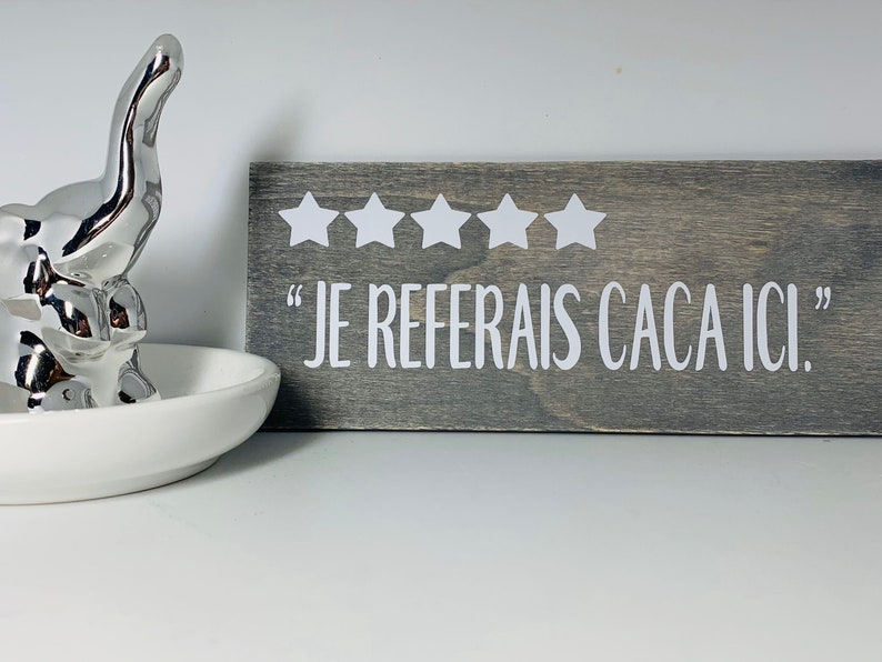 small wood sign, french text, bathroom decoration, bathroom humor, bathroom decor by Felicianation immagine 4