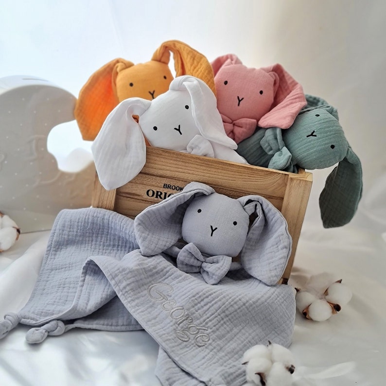 Personalised Baby Comforter Muslin Comforter Gift Muslin Etsy