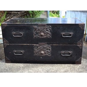 Japanese Chest, antique chest, Japanese Tansu, Dansu, Handmade Storage, Vintage Safe Box, Wood chest, Handmade Tansu, Japanese Safe Box,