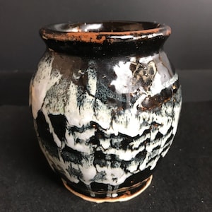 Ikebana Vase for Flower arrangements Modern Japanese Pottery Black Zen