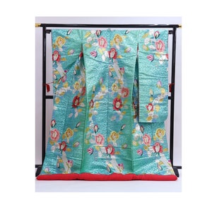 Uchikake Kimono, Hochzeit Kimono, japanische Kimono Robe, japanische Uchikake Kimono, Kimono grün, Uchikake grün, grüne Kimono Robe,