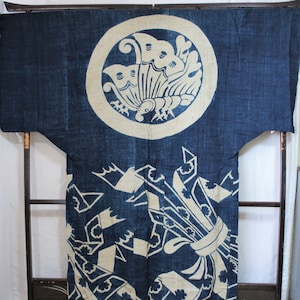 Indigo Kimono, Boro Kimono, Antique Kimono Jacket, Samurai Kimono, Japanese Boro Jacket, Japanese Robe Mens, Vintage Indigo Robe