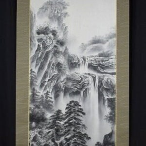 Kakejiku hanging scroll for zen temple, Japanese antique, printed art, Japanese Art, Asian Art,