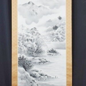 Kakejiku hanging scroll for zen temple, Japanese antique, printed art, Japanese Art, Asian Art,