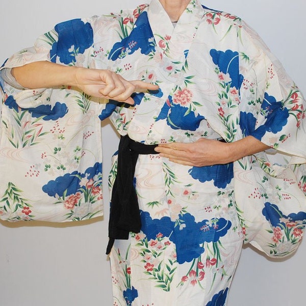 Floral Kimono, Boho, Japanese Kimono, Kimono women, Vintage Kimono, Vintage Robe, Floral Robe, Long Kimono, Longsleeve, Floral, Japanese,