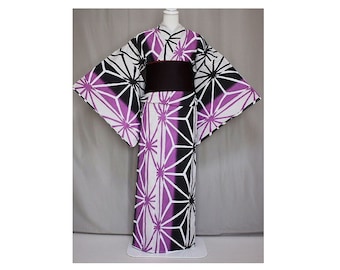Japan Purple Robe Purple Yukata Cotton Kimono Japanese Robe, Yukata From Japan, Cotton ...