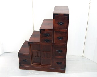 Tansu Step Cabinet Etsy