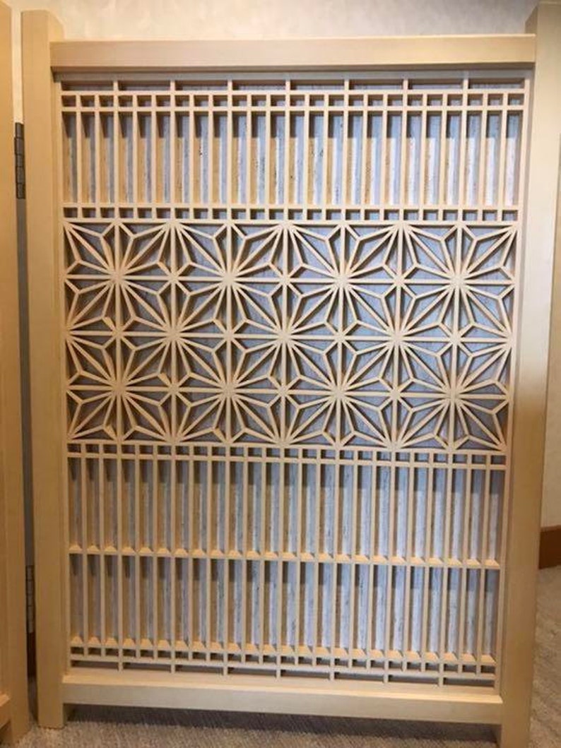 Kumiko window screen Wooden Carving Japanese Partition Etsy