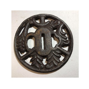 TSUBA, sabre de samouraï, protège-épée, vague, koshirae, katana, wakizashi, katana japonais, tsuba japonais, presse-papier japonais,