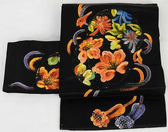Japanese vintage obi sash belt for kimono silk Ja… - image 2