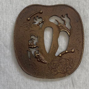 TSUBA, samurai sword, sword guard, Wave, koshirae, katana, wakizashi, Japanese katana, Japanese Tsuba, Japanese paperweight,