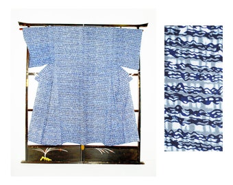 Niebieskie męskie kimono Yukata z bawełny Oryginalny japoński szlafrok, Yukata z Japonii, szlafrok bawełniany,