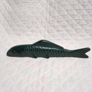 vintage Paperweight Fish ornement Calligraphie outil 7' bronze