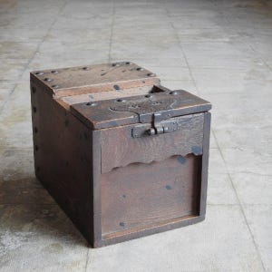 Japanese Chest, antique chest, Japanese Tansu, Dansu, Handmade Storage, Vintage Safe Box, Wood chest, Handmade Tansu, Japanese Safe Box,