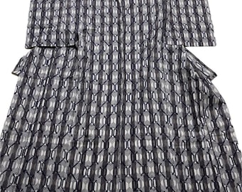 Niebieskie męskie kimono Yukata z bawełny Oryginalny japoński szlafrok, Yukata z Japonii, szlafrok bawełniany,