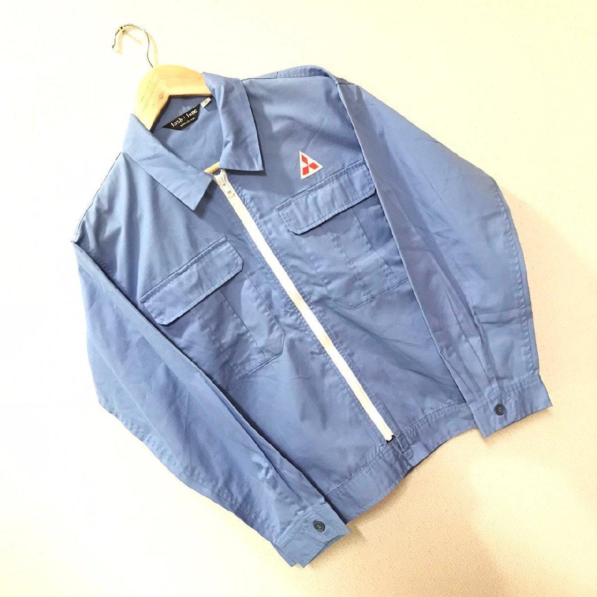 Vintage Japanese Factory Worker Jacket Mitsubishi Size M Blue - Etsy