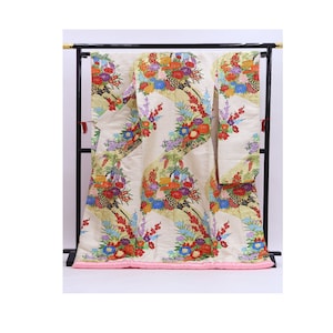 Japanese Uchikake Kimono, Embroidered Silk Uchikake, Wedding Kimono Dress, Japanese Dress Long, Long Kimono Dress, White Kimono Robe, Kimono
