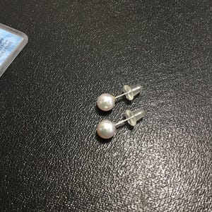 Japanese Akoya Pearl 5.4mm Stud Earrings with whitegold K14 base