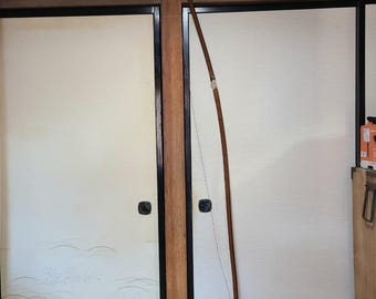 Arc Long Japonais Yumi Daikyu 86 - Samouraï Kyudo - Bois Naturel - Pour Adultes