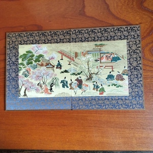 Small Japanese vintage Byobu panel folding screen