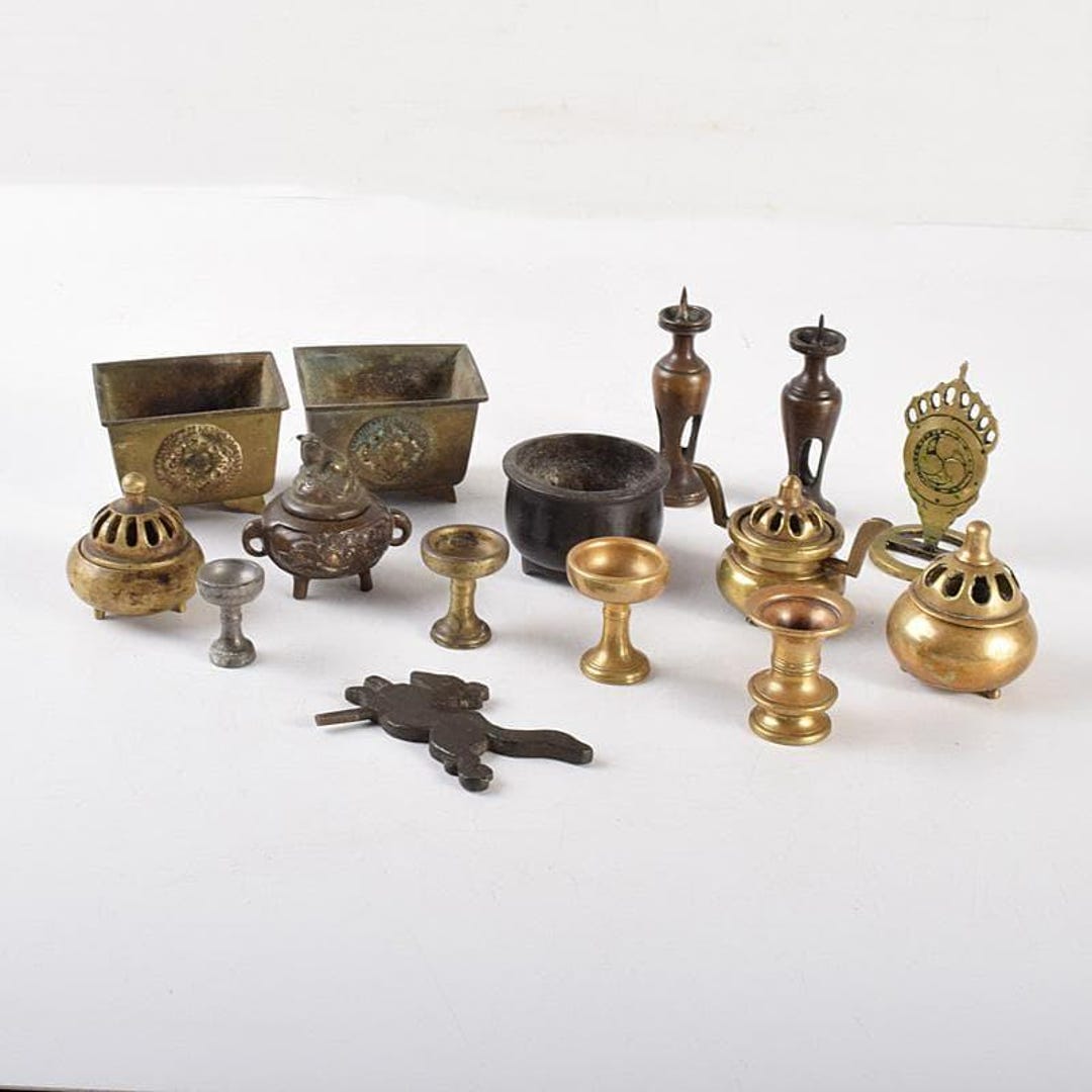 Japanese Vintage Buddhist Altar Ware Set Ornament Incense Burner Ect - Etsy