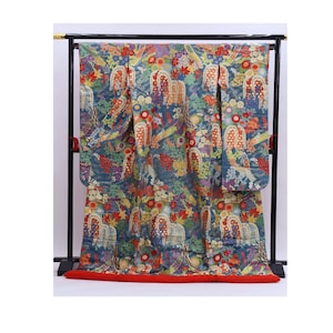 Uchikake Kimono, Wedding Kimono, Japanese Kimono Robe, Japanese Uchikake Kimono, Kimono Blue, Uchikake Blue, Blue Kimono Robe,