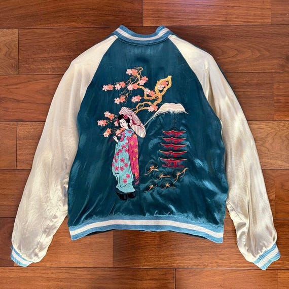 Souvenir Jacket Rayon Unisex M Kyoto Japan Yakuza Sukajyan