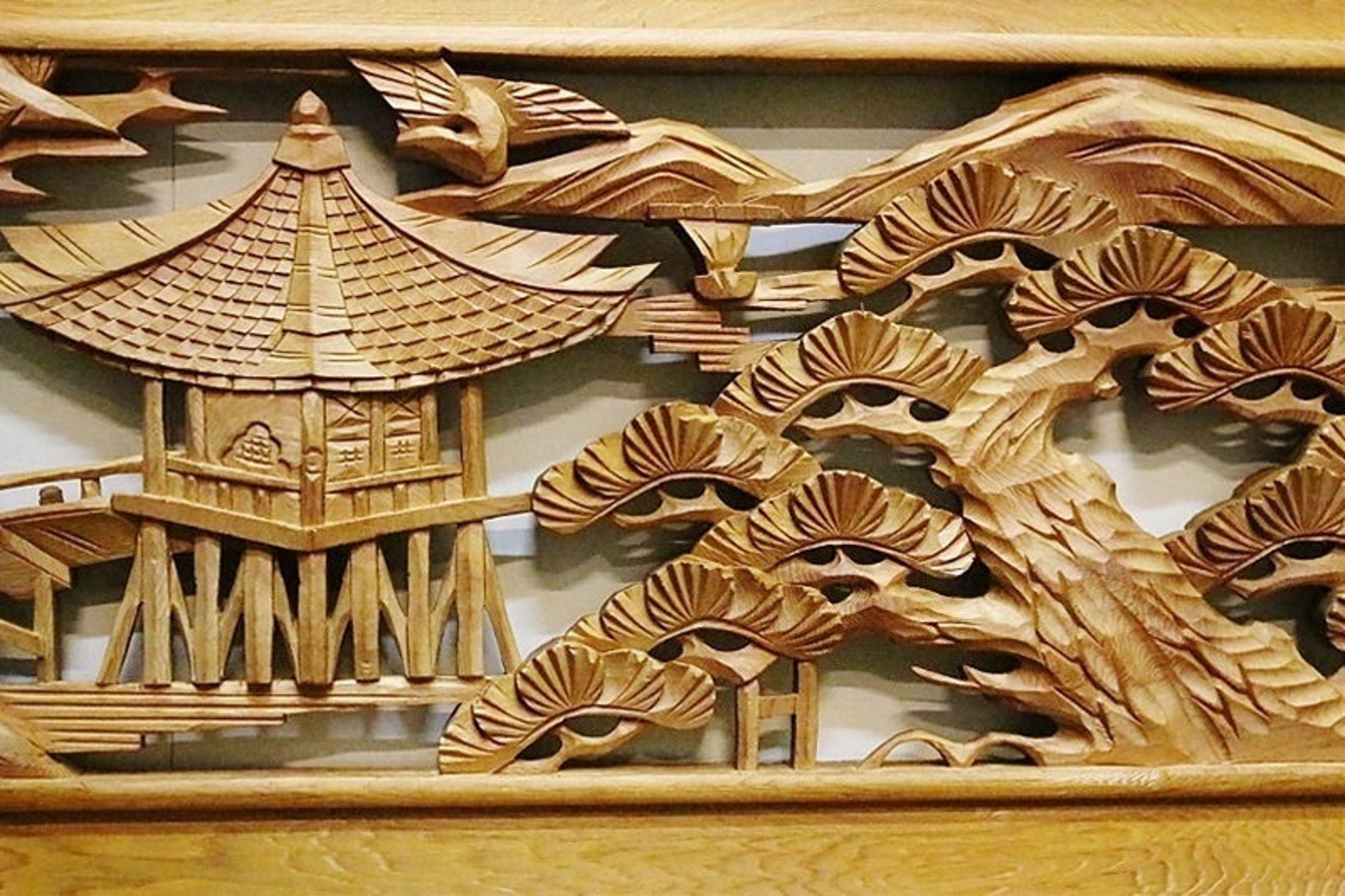 Japanese ranma transom window Wooden Carving Ranma Etsy