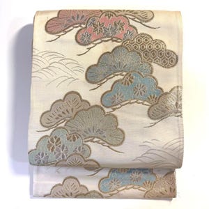 Obi Belt Kimono, Beige Obi, Silk Obi Belt, Vintage Obi, Japanese Fabric, Beige Obi Silk, Fukuro Obi, Gold Obi Sash, Zen