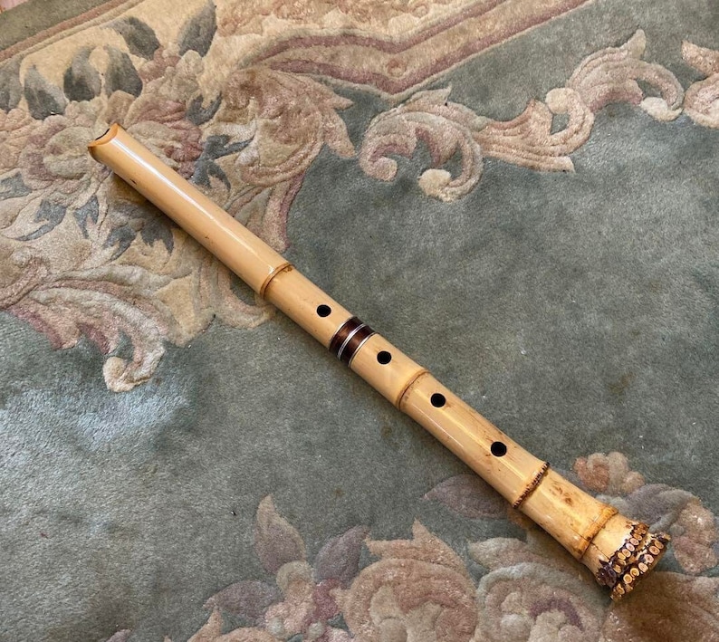 Japanese Instrument Shakuhachi Vertical Bamboo Flute 21inch With Sign japanese-instrument-shakuhachi-vertical-bamboo-flute-21inch-with-sign