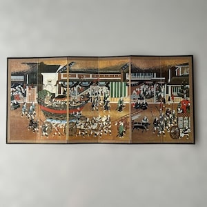 Japanese small panel folding screen Byobu stand