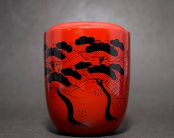 Antique Natsume, Custodia per tè e rivestimento, legno laccato Natsume, cerimonia del tè, Natsume giapponese, Custodia da tè, Scatola da tè, Natsume Box, Regalo giapponese,