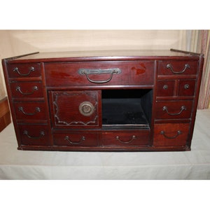 Japanese Chest, antique chest, Japanese Tansu, Dansu, Handmade Storage, Vintage Safe Box, Wood chest, Handmade Tansu, Japanese Safe Box,