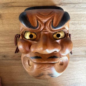 Japanese mask, Antique mask, Noh mask, Kagura mask, Hannya mask, Oni mask, Authentic mask, Handmade mask, Japanese kagura, Noh japan,