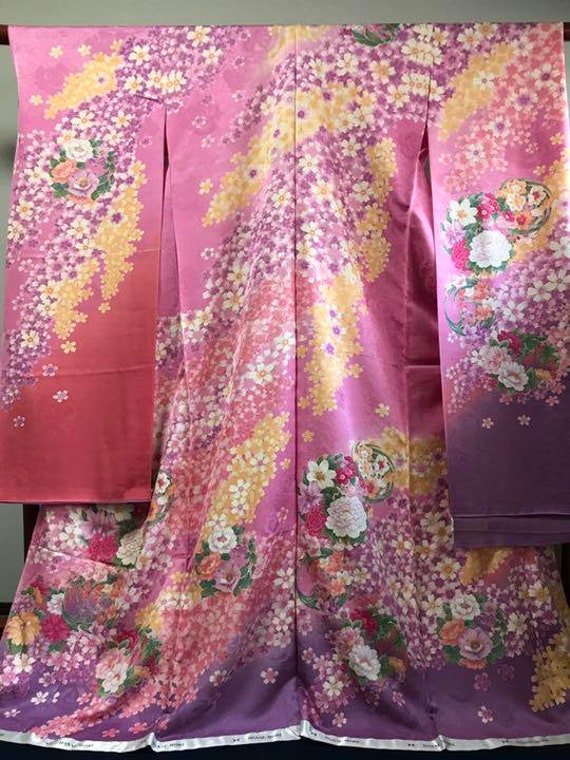 Mori Hanae, Hanae Mori, Furisode Kimono Pink, Silk