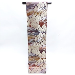 Obi Belt Kimono, Silver Obi, Silk Obi Belt, Vintage Obi, Japanese Fabric, Silver Obi Silk, Fukuro Obi, Silver Obi Sash, Zen