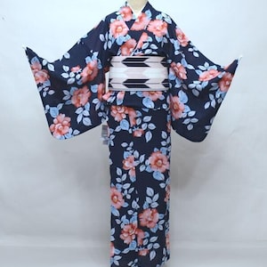 Blue Yukata kimono Authentic Japanese Robe, Yukata from Japan, House Robe,